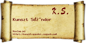 Kunszt Sándor névjegykártya