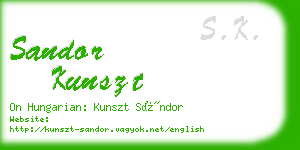 sandor kunszt business card